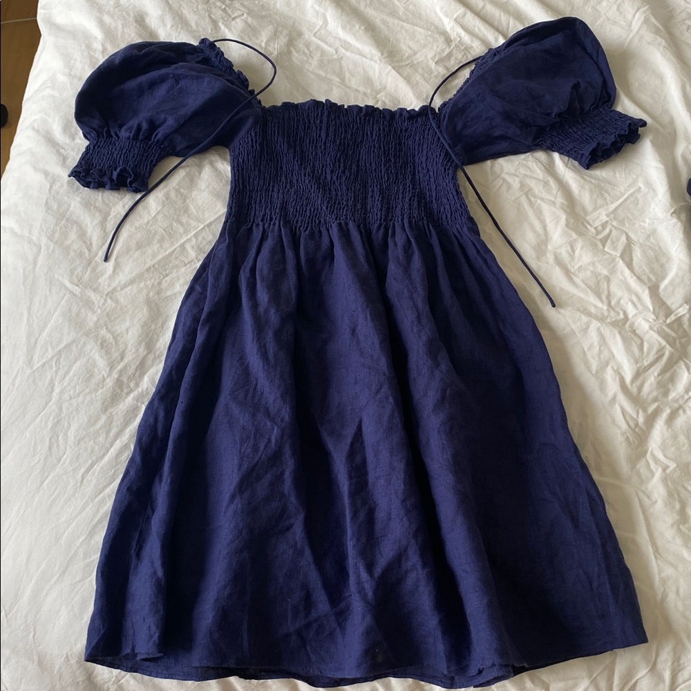 Navy Linen Hill House Home Athena Dress - Picture 4 of 4